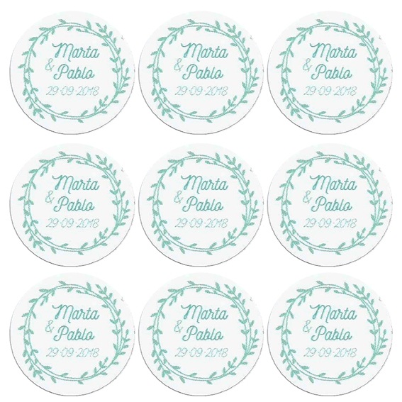 Custom round floral crown stickers