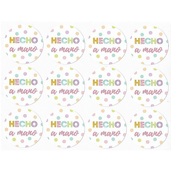 Handmade stickers with colored polka dots