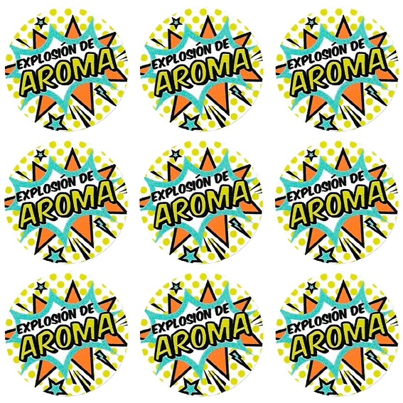 Orange yellow aroma explosion stickers