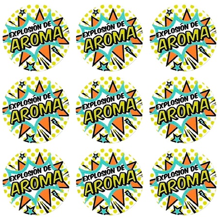 Orange yellow aroma explosion stickers