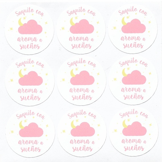 Bag stickers with pink dream aroma