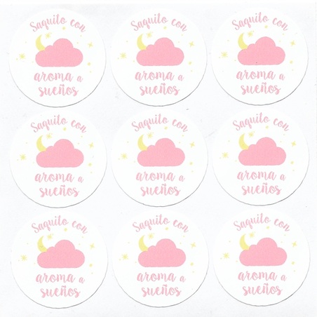 Bag stickers with pink dream aroma