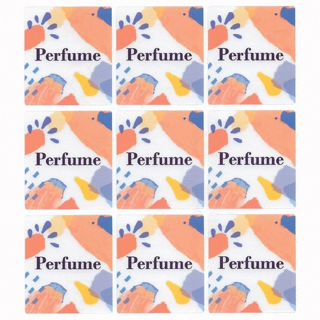 Perfume stickers for square packaging