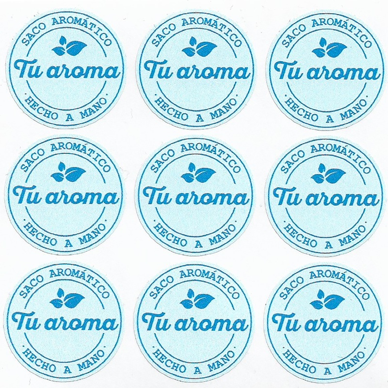 Blue aromatic bag stickers
