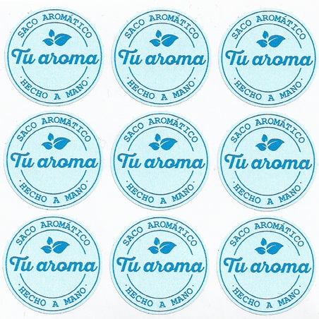 Blue aromatic bag stickers