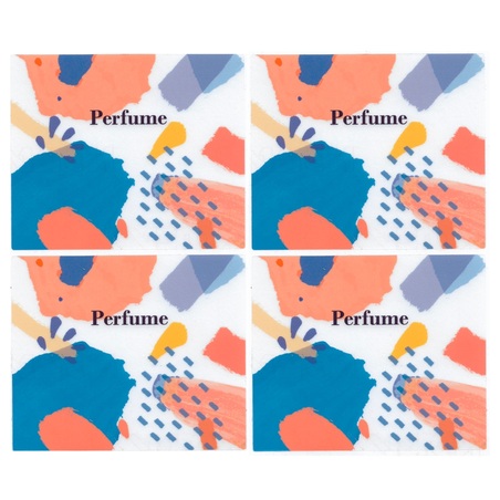 Perfume stickers for circular packaging