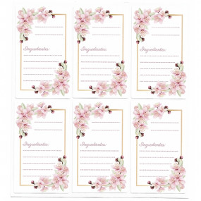 Elongated stickers for writing ingredients Elongated stickers for writing ingredients