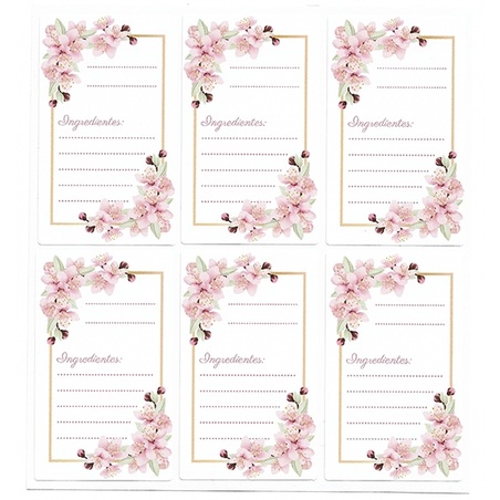 Elongated stickers for writing ingredients
