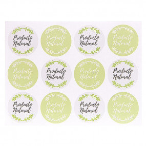 Stickers redondas producto natural Stickers redondas producto natural