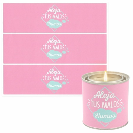 Pink stickers for candles