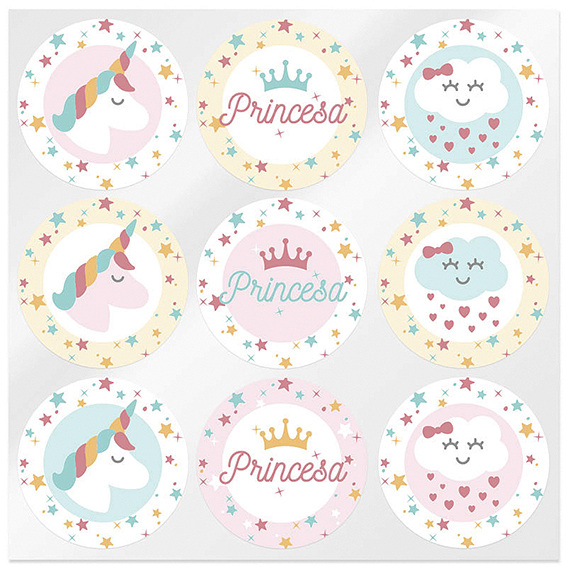 Unicorn and princess stickers