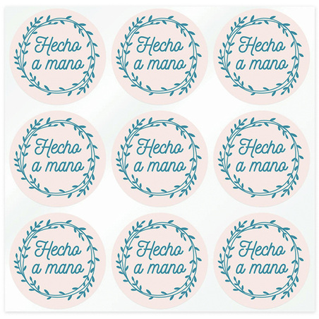 Handmade floral wreath stickers