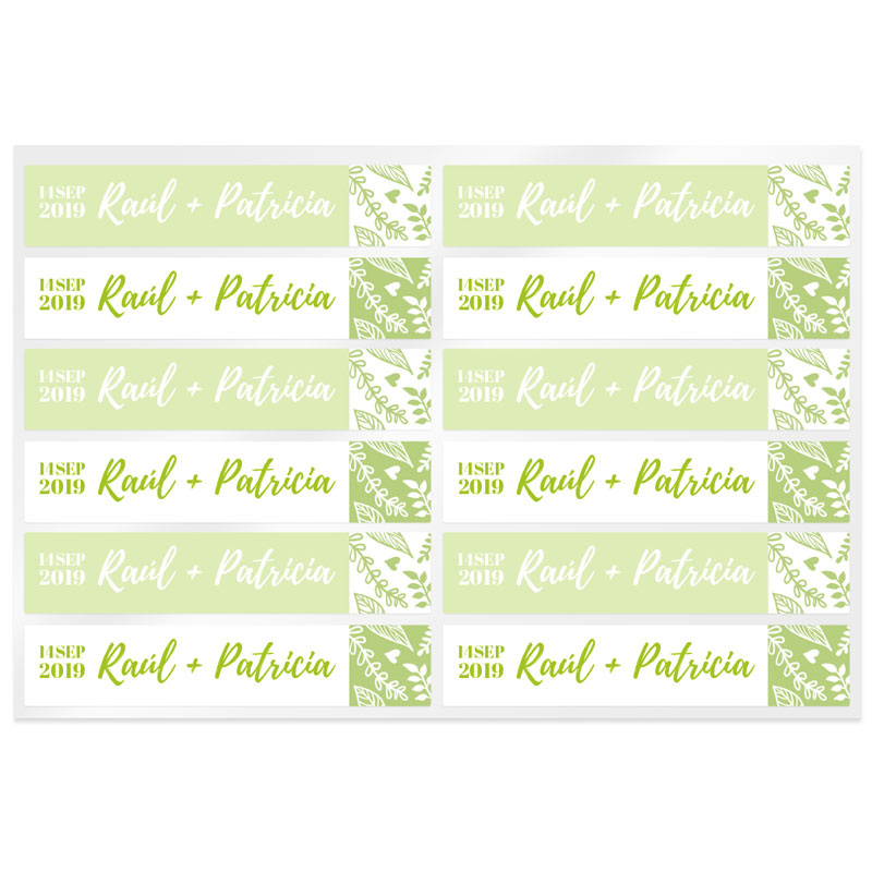 Green stickers vegetable print