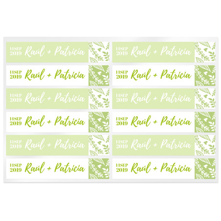 Green stickers vegetable print