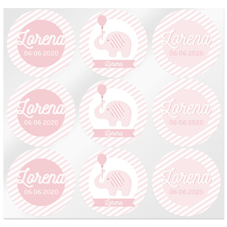 Personalized Elephant Girl Stickers