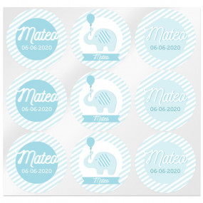 Personalized Elephant Boy Stickers Personalized Elephant Boy Stickers