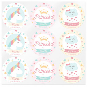 Custom Unicorn and Princess Stickers Custom Unicorn and Princess Stickers