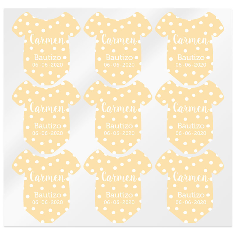 Personalized yellow stickers body baby