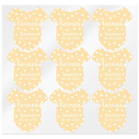 Personalized yellow stickers body baby