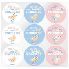 Stickers jabon con superpoderes Stickers jabon con superpoderes