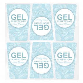 Blue stickers for disinfectant gel Blue stickers for disinfectant gel