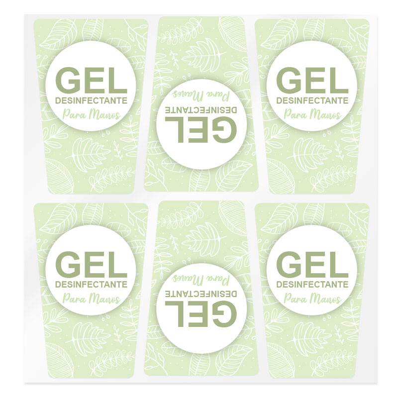 Green stickers for disinfectant gel