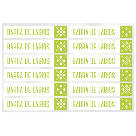 Pegatinas verdes barra de labios