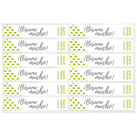 Green personalized stickers kiss me a lot
