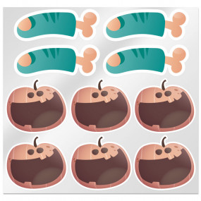 Mix stickers de halloween calabazas y dedos Mix stickers de halloween calabazas y dedos