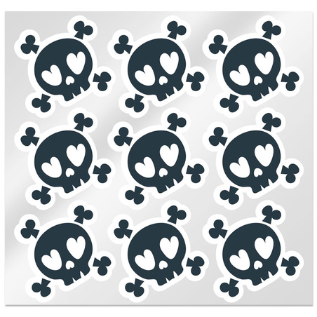 Black skull stickers for halloween