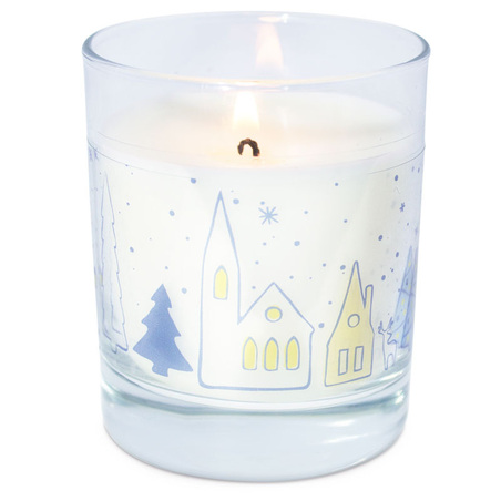 Transparent stickers snowy Christmas village