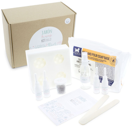 Massage soap making kit with materials and instructions