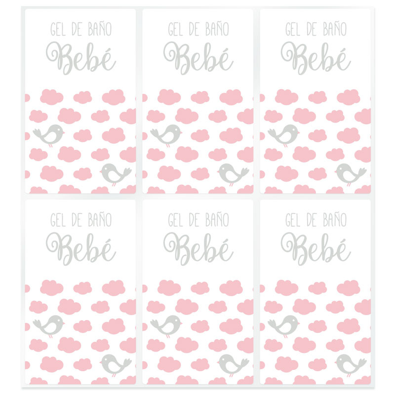 Pink and grey baby gel stickers