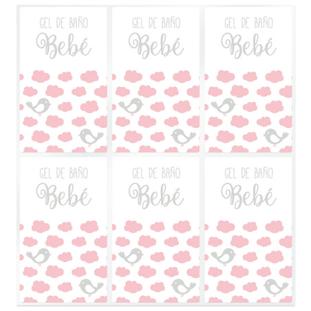 Pink and grey baby gel stickers