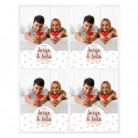 Personalized wedding polka dot stickers with photo Personalized wedding polka dot stickers with photo