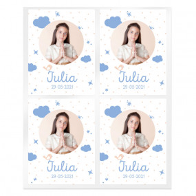 Stickers nubes comunion personalizadas con foto Stickers nubes comunion personalizadas con foto
