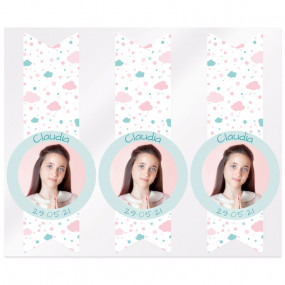 Stickers nubes recordatorios comunion con foto Stickers nubes recordatorios comunion con foto