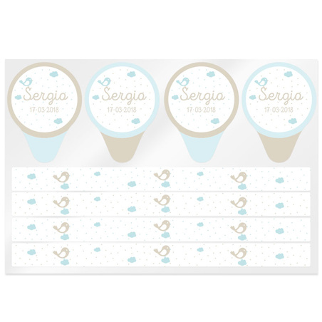 Personalized stickers christening candles