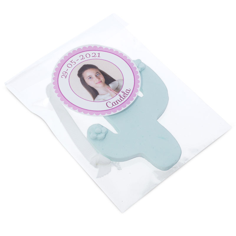 Buy personalized communion pink stickers with photo