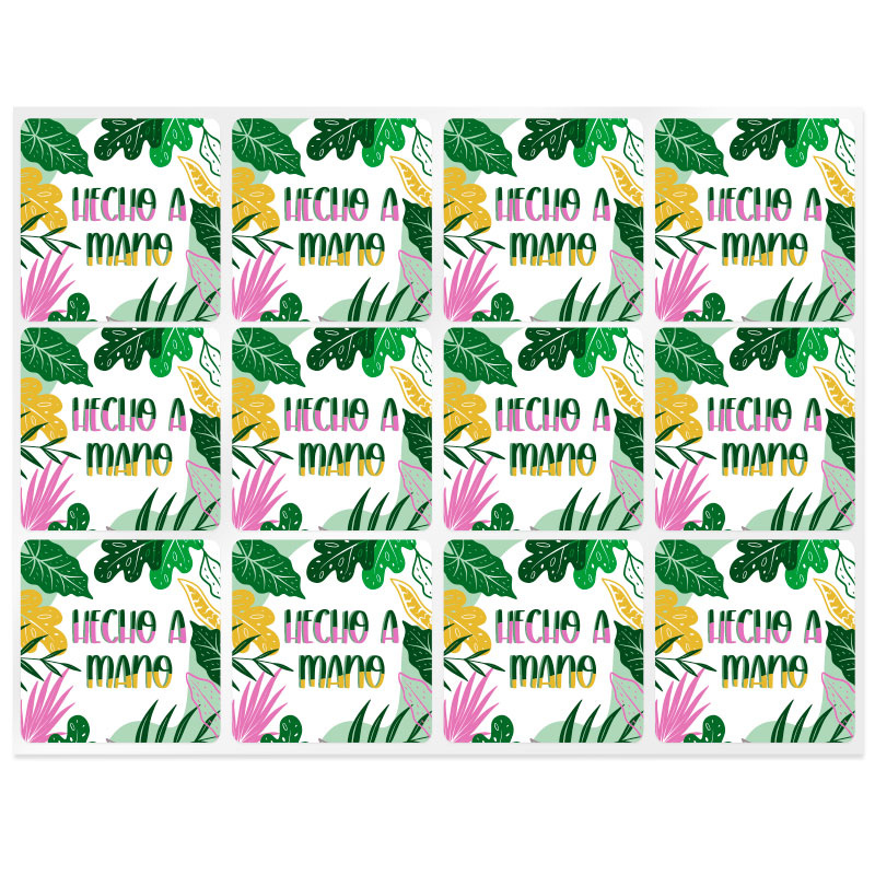 Tropical handmade stickers for packaging