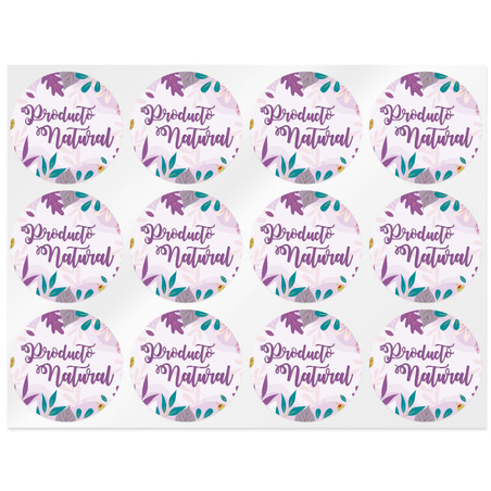 Purple stickers natural product for packaging