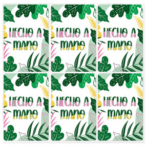 Stickers rectangulares hecho a mano tropical Stickers rectangulares hecho a mano tropical