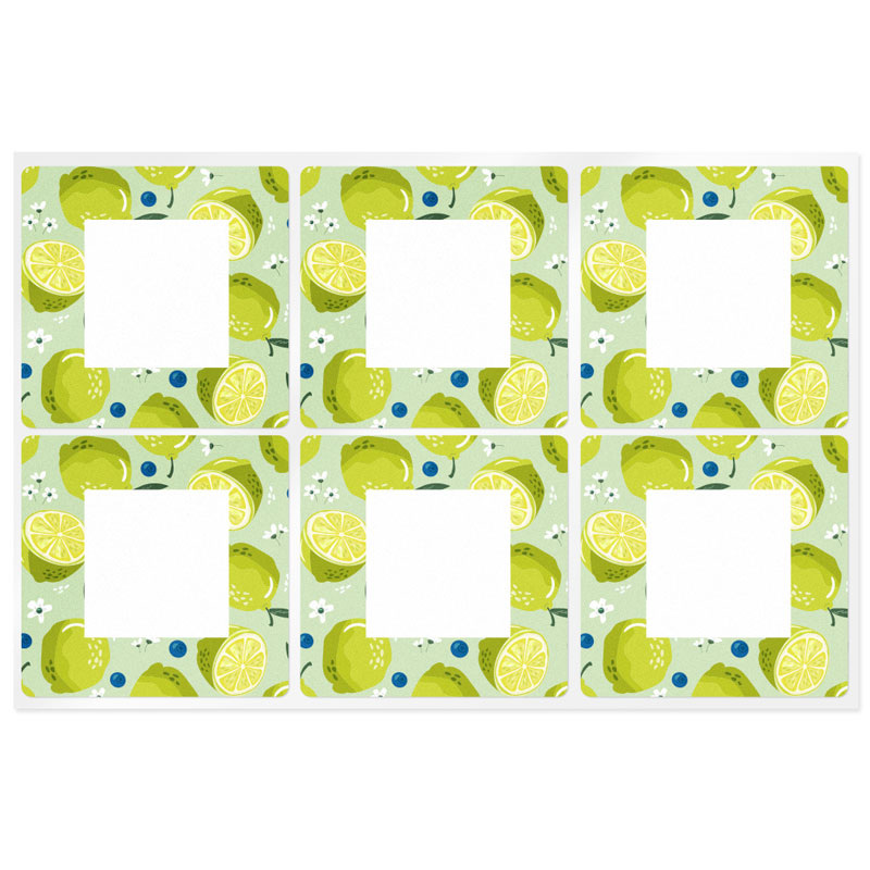Square citrus stickers
