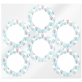 Round stickers with balloons Round stickers with balloons