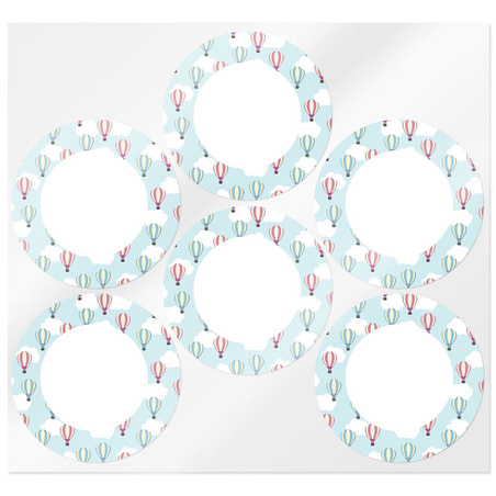 Round stickers with balloons