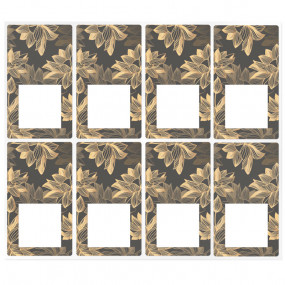 Rectangular stickers flowers deluxe