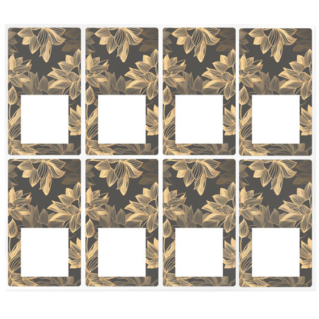 Pegatinas rectangulares flores deluxe