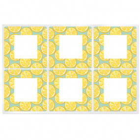 Square stickers with oranges