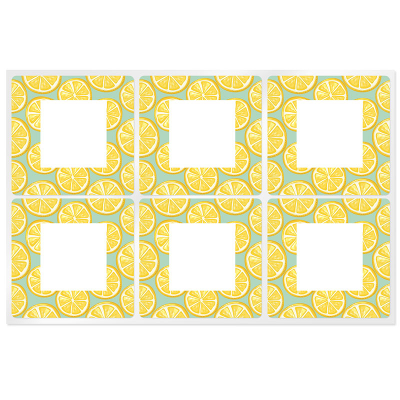 Square stickers with oranges