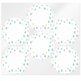 Round stickers colored droplets